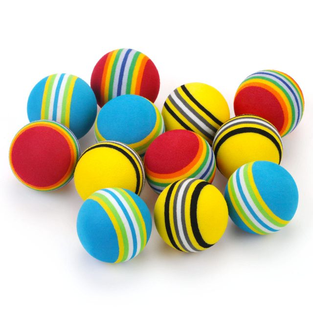 Foam Cat Toys Ball Rainbow Color