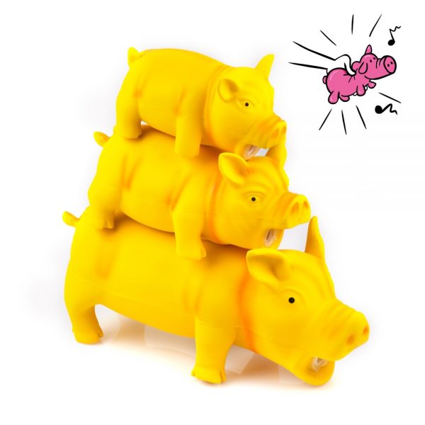 Dog Toy Latex Rubber Cube Squeeze Grunting Sound Play - Image 3