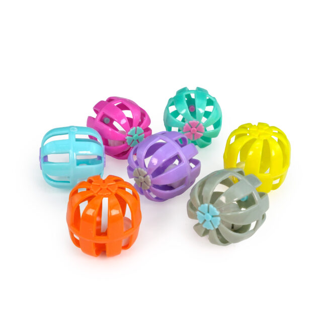 Boules de jouet de chat bruyant en plastique avec cloche