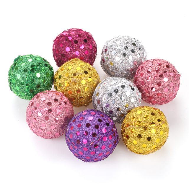 Rattle Cat Toys Ball with Feather Rope Balls