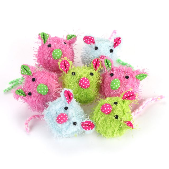 WONPET Cat Cotton Toys Mice Pet Supply with Catnip
