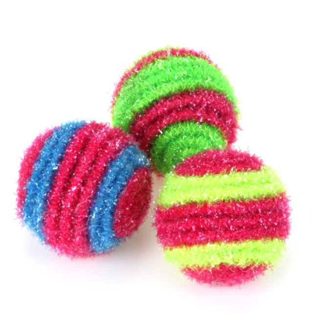 Cat Toys Ball with Bell Cotton Colorful Balls
