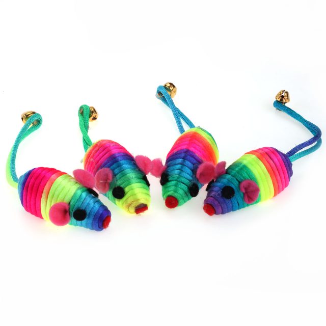 Small Interactive Cat Toys Mice with Catnip Rattle Sound