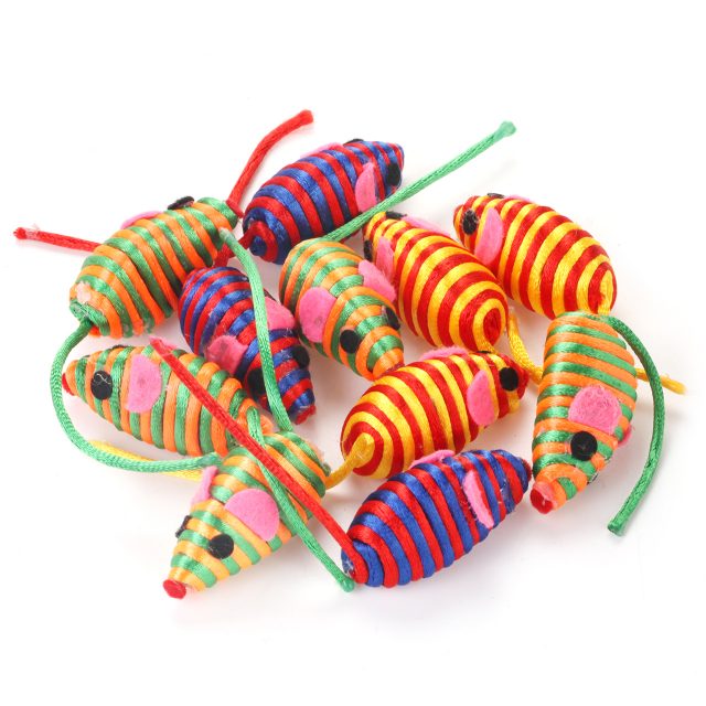 Small Interactive Cat Toys Mice with Feather