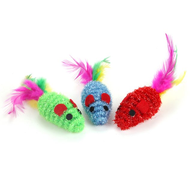 WONPET Cat Toys Mice Cat Supply with Feather