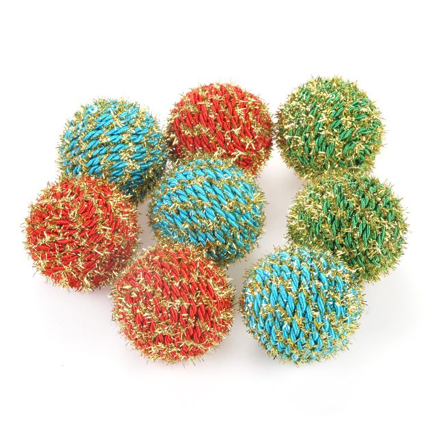 Cat Toys Ball with Bell Cotton Colorful Balls