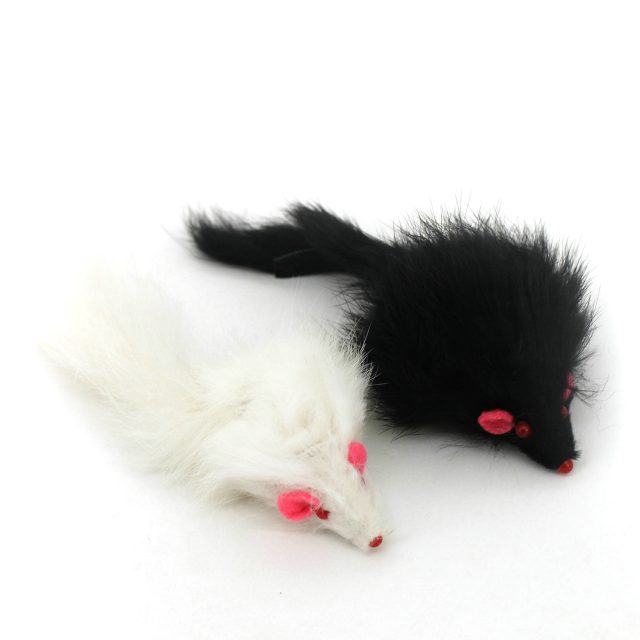 Real Furry Cat Toy Mice Indoor Play