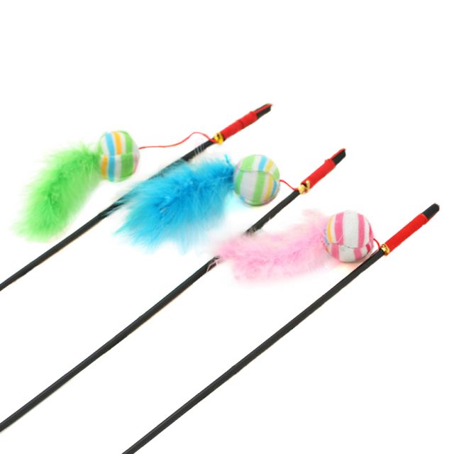Cat Supply Feather Ball Hračky Cat Wand Cat Stick