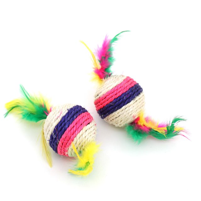 Cat Supply Cat Toy Sisal Feather Cat Balls