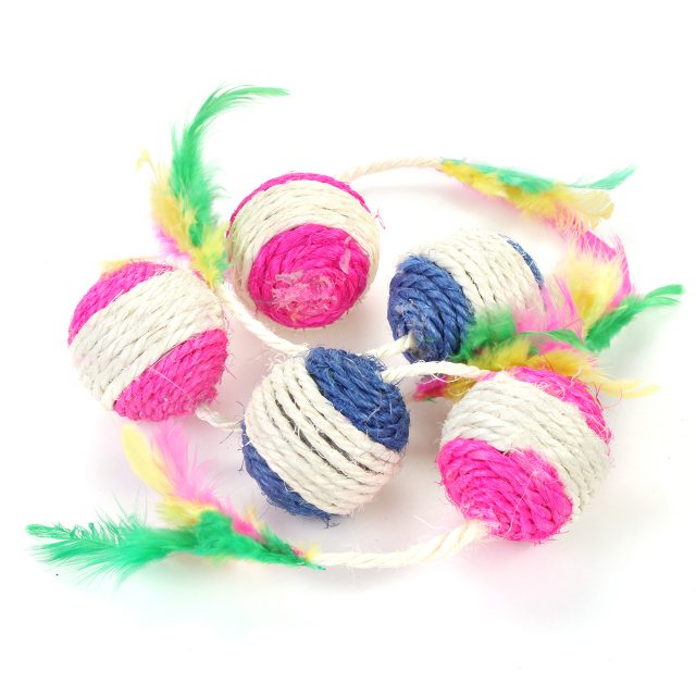 Cat Supply Cat Toy Sisal Feather Cat Balls