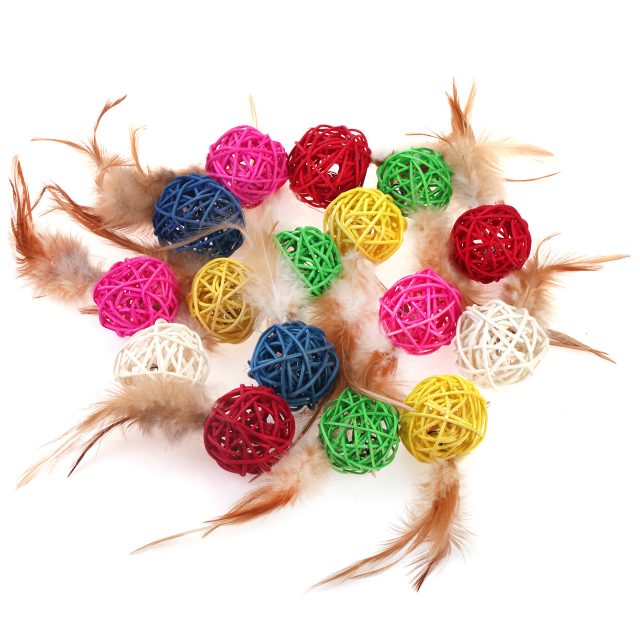Cat Supply Cat Toy Feather Cat Balls with Bell