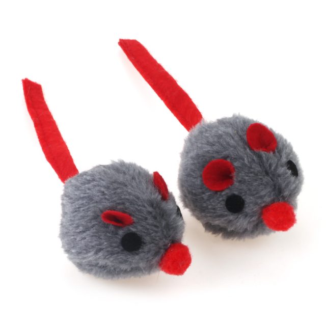 Soft Cat Toys Mice with Feather Stuffed Cotton Mouse