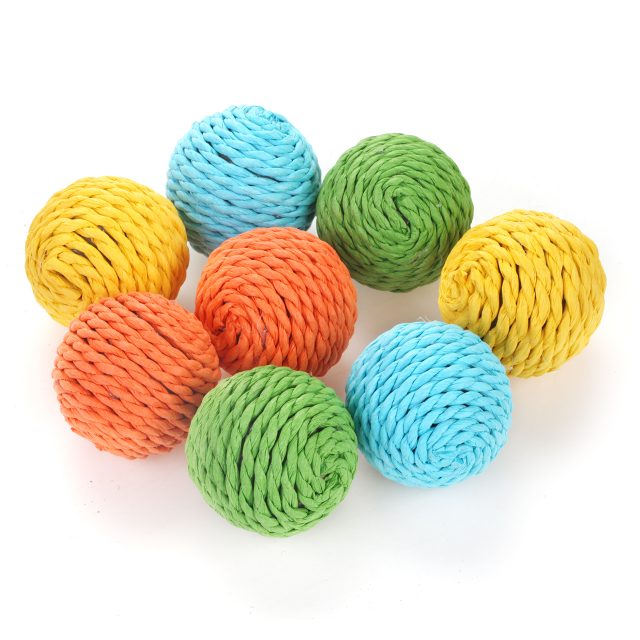 Rattle Cat Toys Ball with Feather Rope Balls
