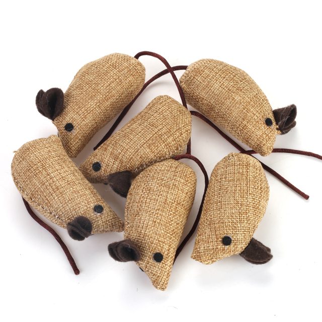 WONPET Cat Cotton Toys Mice Pet Supply with Catnip
