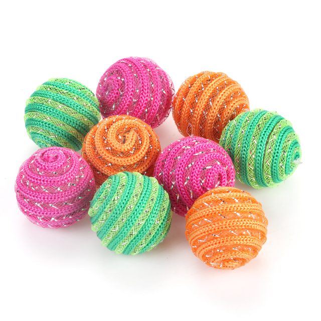 Rattle Cat Toys Ball with Feather Rope Balls