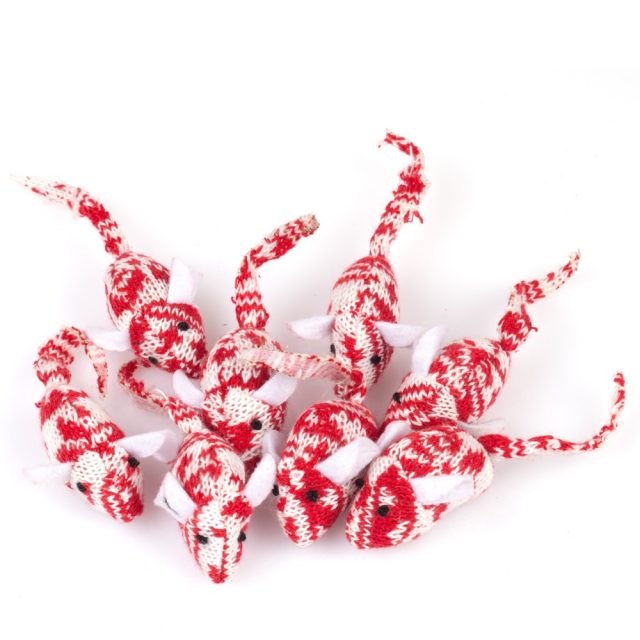 WONPET Cat Cotton Toys Mice Pet Supply with Catnip