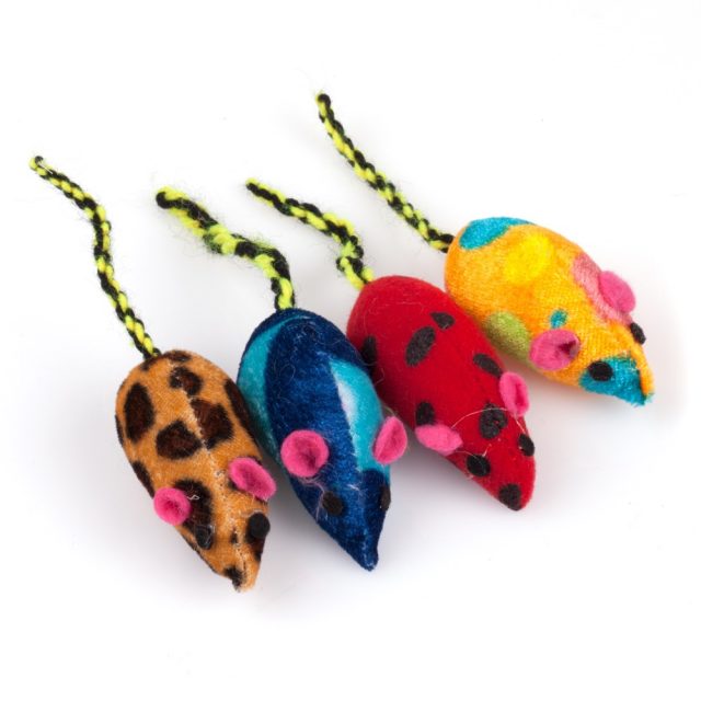 WONPET Cat Cotton Toys Mice Pet Supply with Catnip