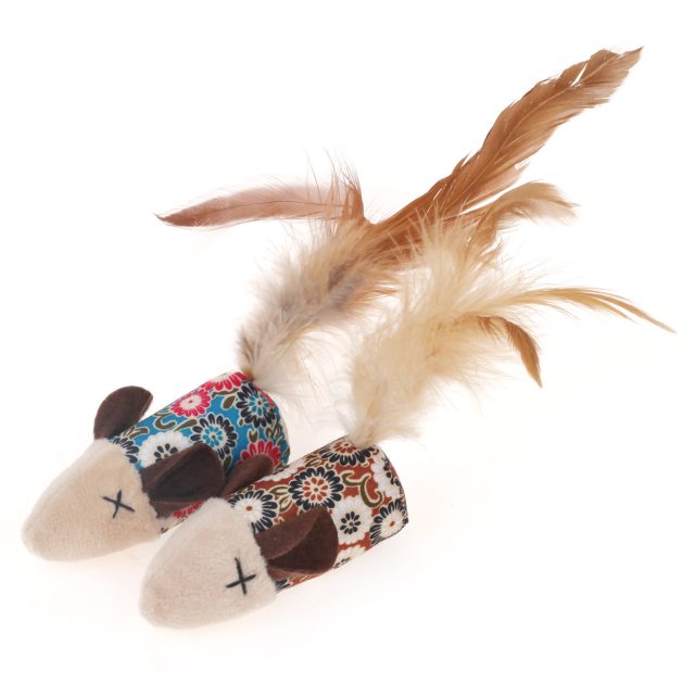 WONPET Cat Cotton Toys Mice Pet Supply with Catnip