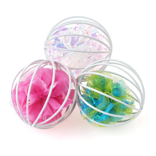 Rattle Cat Toys Ball with Feather Rope Balls