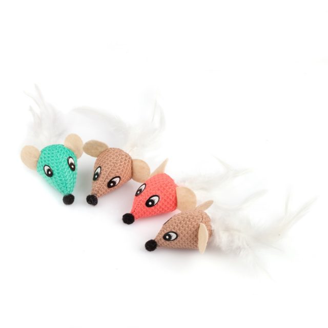 WONPET Soft Cat Toys Mice with Stuffed Cotton Mouse