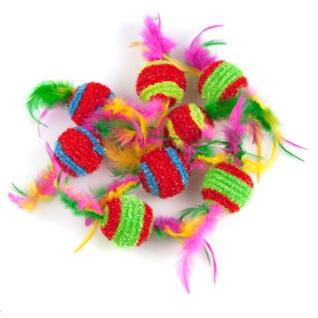 Cat Supply Cat Toy Feather Cat Balls Quiet Play