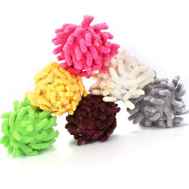 Cat Toys Ball with Bell Cotton Colorful Balls