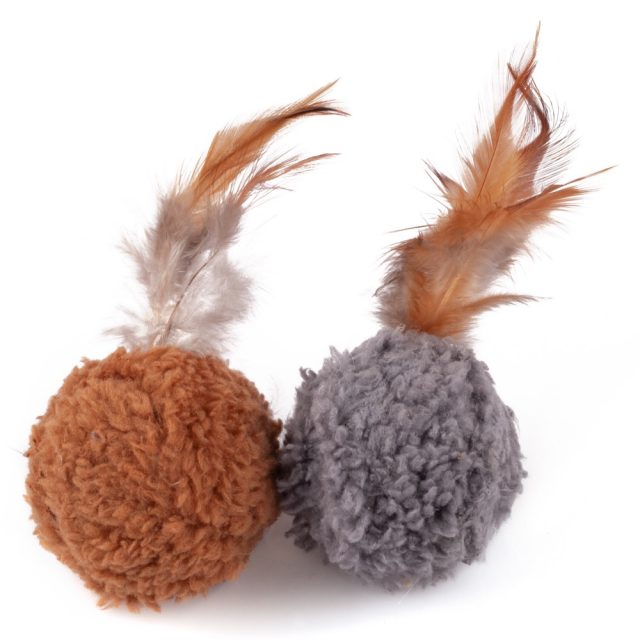 Cat Supply Cat Toy Feather Cat Balls Quiet Play