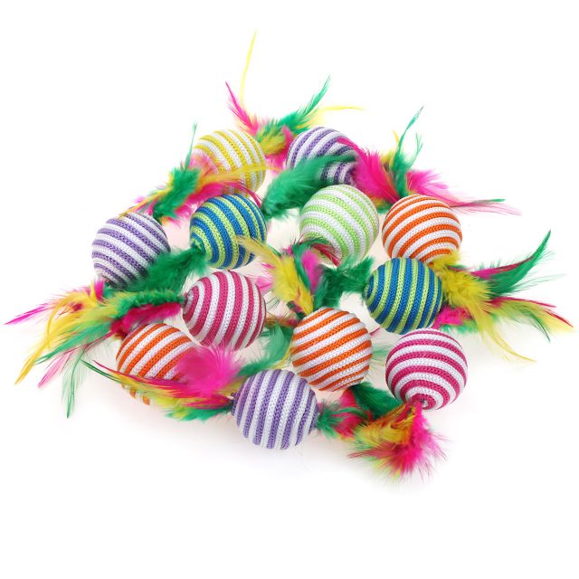 Cat Supply Cat Toy Feather Cat Balls Quiet Play