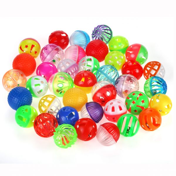 Plastic Noisy Cat Toy Balls with Bell