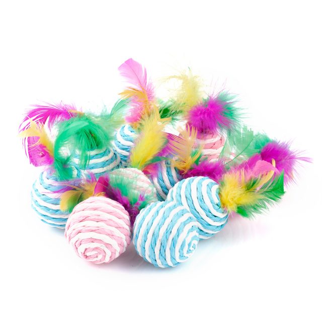 Cat Supply Cat Toy Feather Cat Balls Quiet Play