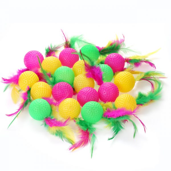 Cat Supply Cat Toy Feather Cat Balls Quiet Play