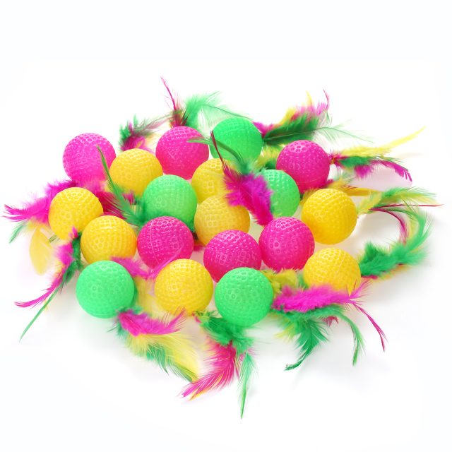 Cat Supply Cat Toy Feather Cat Balls Quiet Play