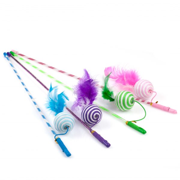 Cat Supply Feather Ball Cat Toys Baguette de chat Bâton de chat
