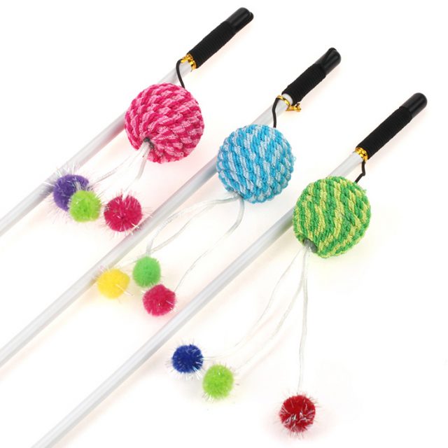 Cat Supply Feather Ball Cat Toys Cat Wand Cat Stick