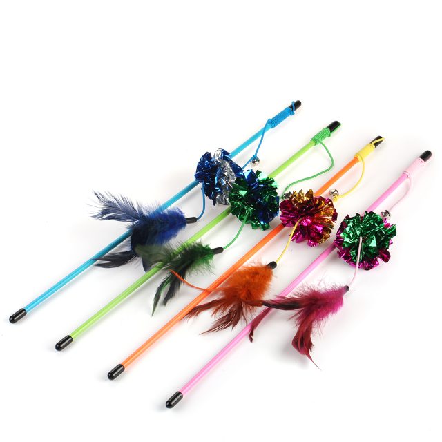 Cat Supply Feather Ball Cat Toys Cat Wand Cat Stick
