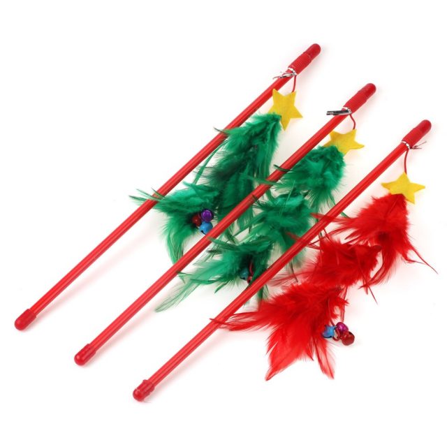 Cat Supply Christmas Interactive Cat Wand Cat Stick