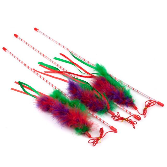 Cat Supply Christmas Interactive Cat Wand Cat Stick