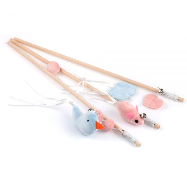 Cat Supply Cat Toy Wand with Feather Mice