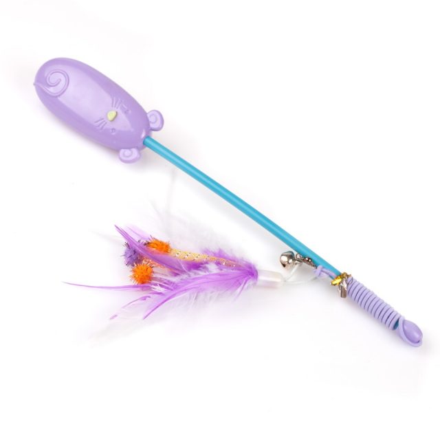 Cat Supply Cat Toy Wand with Feather Mice Laser toy