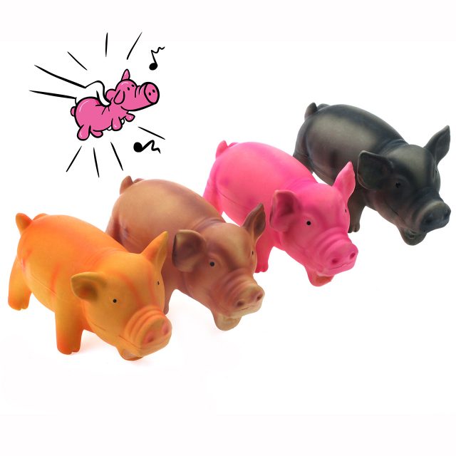 Dog Toy Latex Cube Squeeze Grunting Sound Play