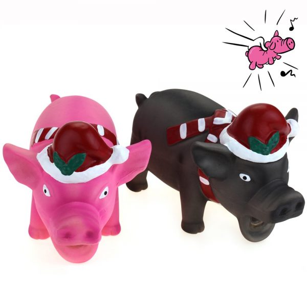 Christmas Dog Toys with Squeeze Grunting Sound