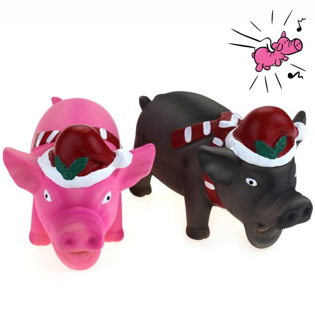 Christmas Dog Toys with Squeeze Grunting Sound