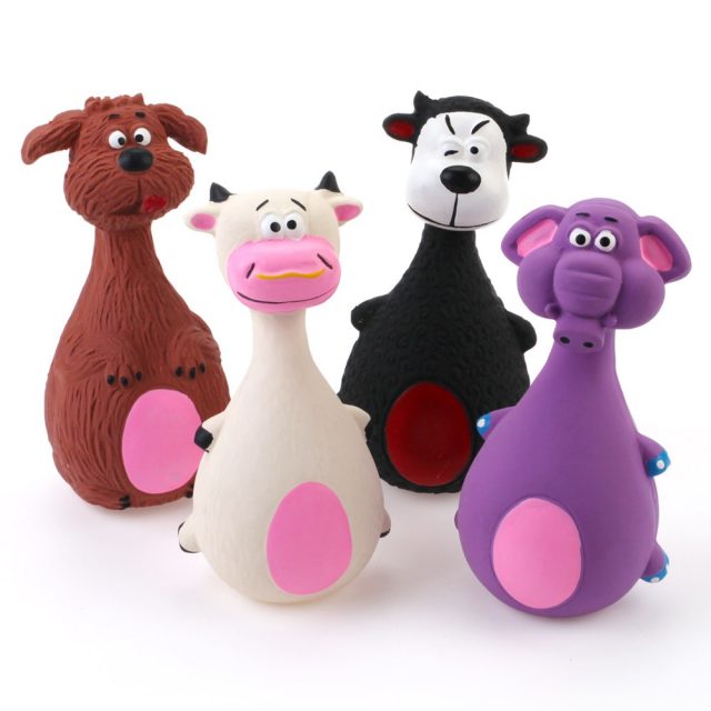 Squeak Latex Dog Toy Big Belly Animal Family