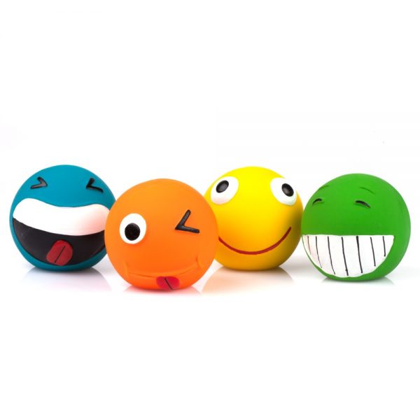 Dogs Latex Rubber Smile Balls Squeaky Toy