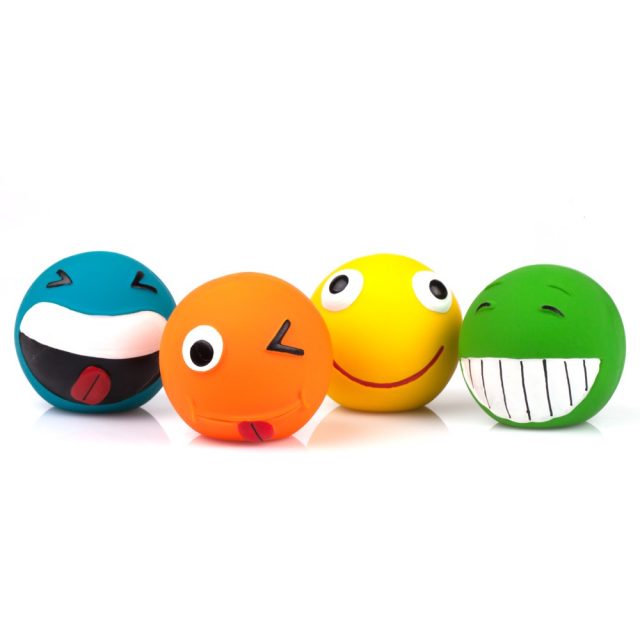 Dogs Latex Rubber Smile Balls Squeaky Toy