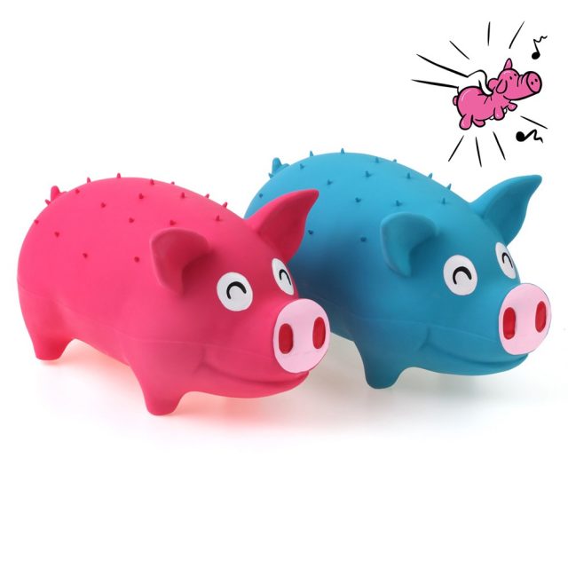 Large Pig Dog Toy Cube Squeeze Grunting Sound