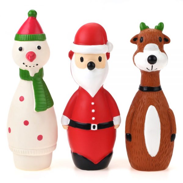 Malý vánoční psí hračky Squeaky Santa Toy