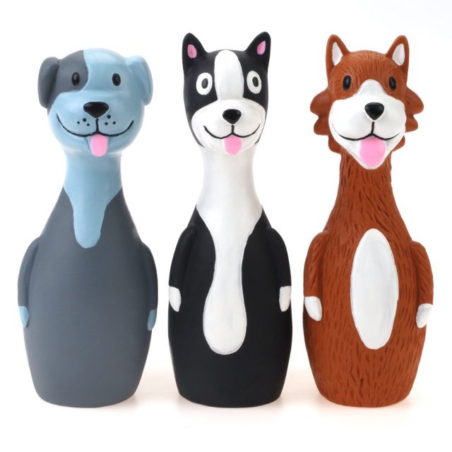 Squeaky Latex Dog Toys Standing Stick Dog