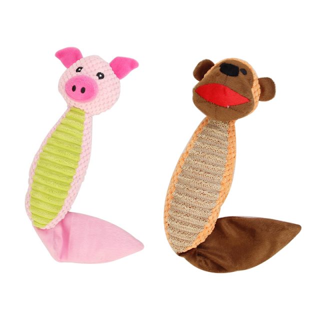 Interactive Plush Dog Toys with Squeak Playing
