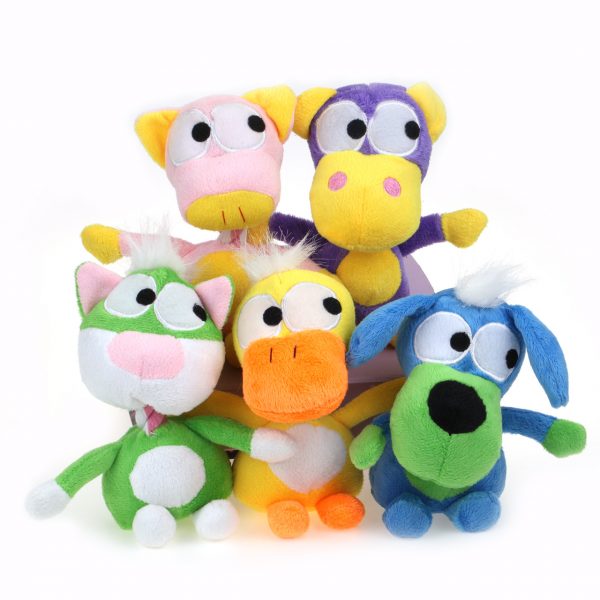 Cartoon Family Dog Toys with Squeaky Playing